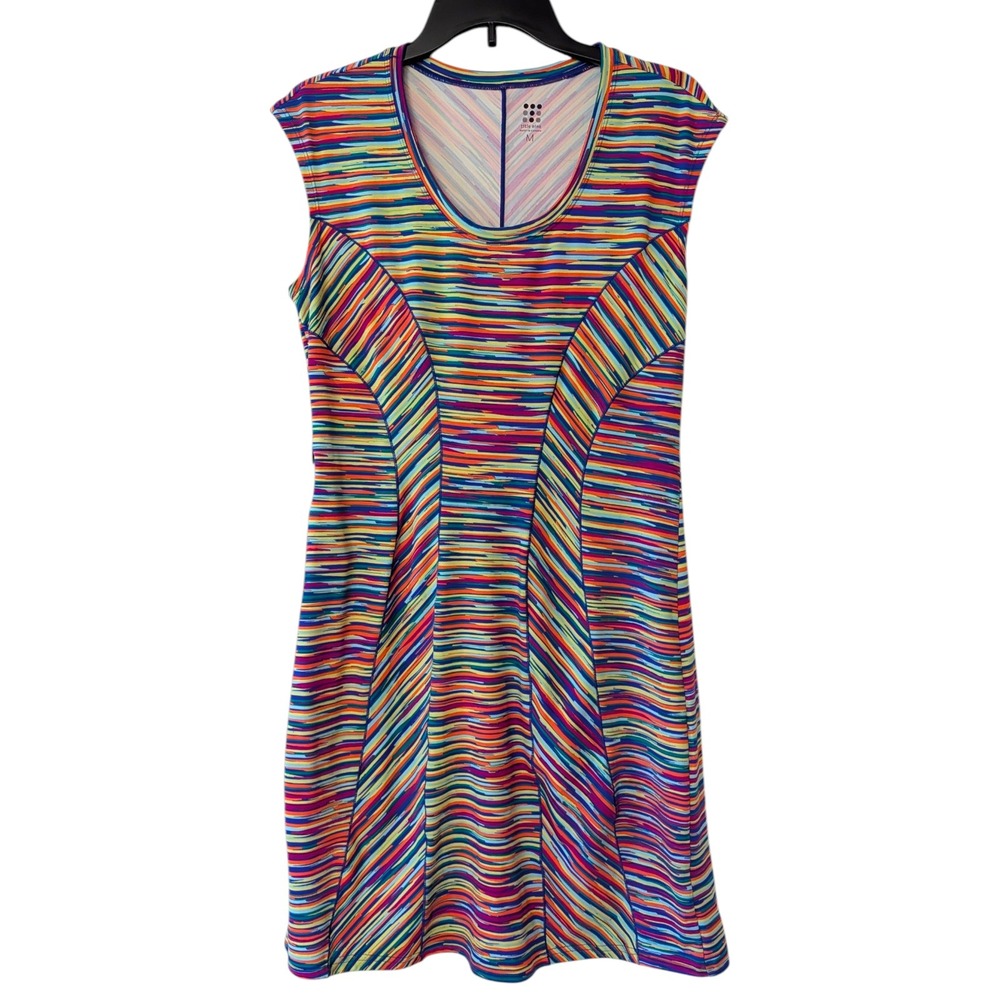 Title Nine Dream Dress Rainbow Womens Medium Striped Sleeveless Athletic - Picture 2 of 9